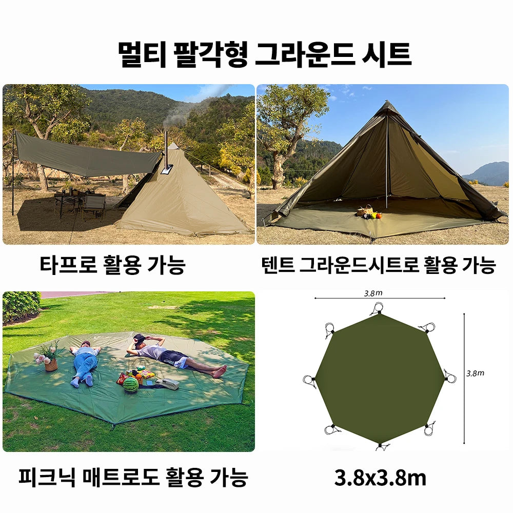 4 Season Camping Hot Tent with Stove Jack Waterproof Tipi Teepee Tent for 2 3 4 Person Winter Fishing Hiking Survival Bushcraft
