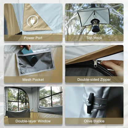 Spacious 10x10 or 10x20 Convertible Tent for 4-6 People - Ideal for Camping