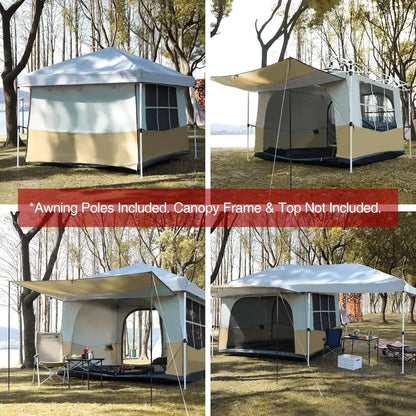 Spacious 10x10 or 10x20 Convertible Tent for 4-6 People - Ideal for Camping