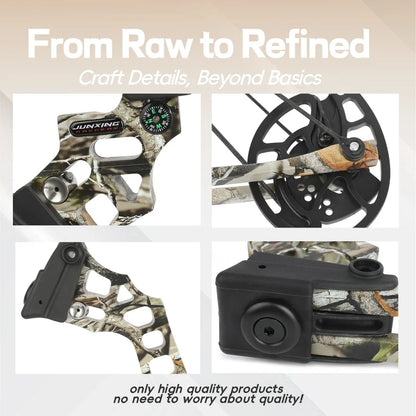 Compound Bow Set 20-70lbs Adjustable 320FPS 80% Let-off RH LH for Hunting Target Shooting Archery Practice Use