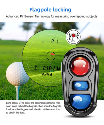 Nohawk Professional Golf Laser Rangefinder with Slope Compensation Distance Lazer Meter for G Sport Hunting Survey