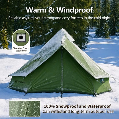 Family Outdoor Canvas Bell Yurt Tent with Stove Jack