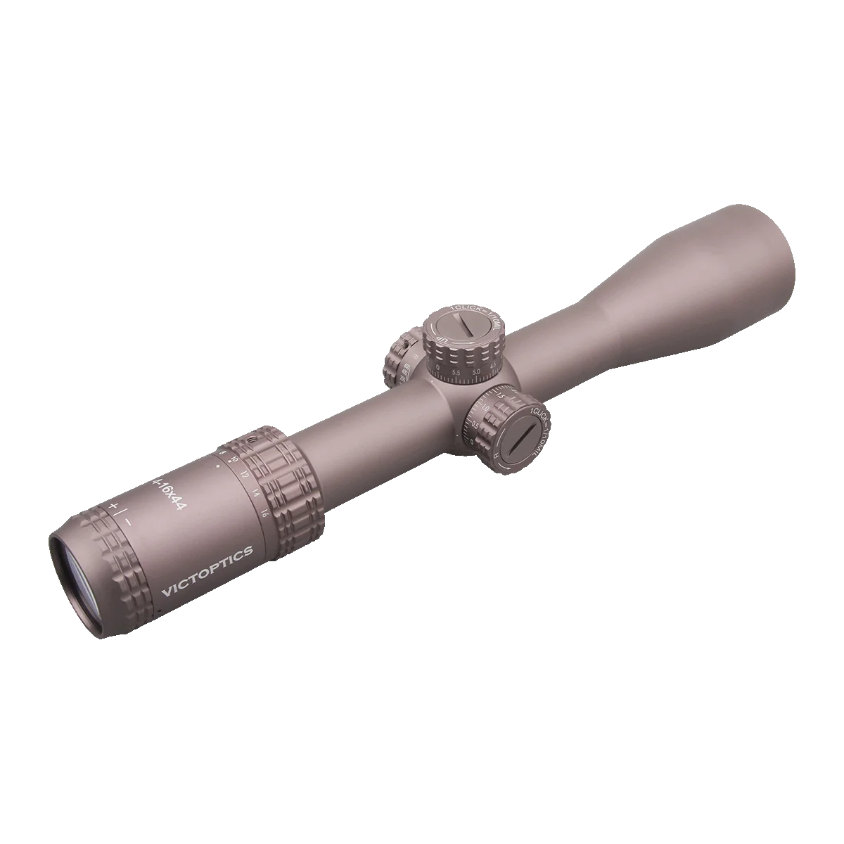 Victoptics S4 4-16x44 FFP&SFP Riflescope FMC 1/10 MIL Turret Lock,With Power Ring Lever,Sunshade,Big Side Wheel