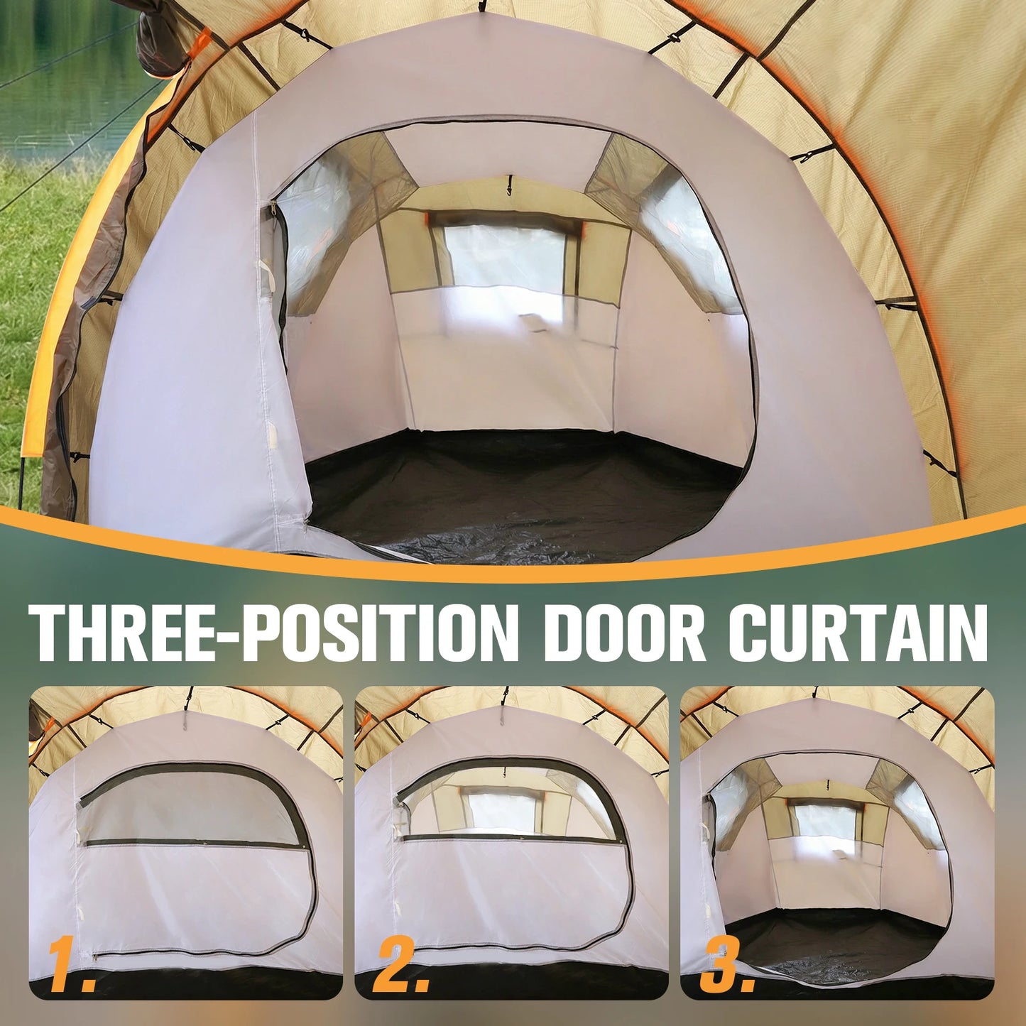 Oxford 2-Person Bikepacking Tent Windproof Lightweight Tent Rainproof Waterproof Tent for Camping & Hiking