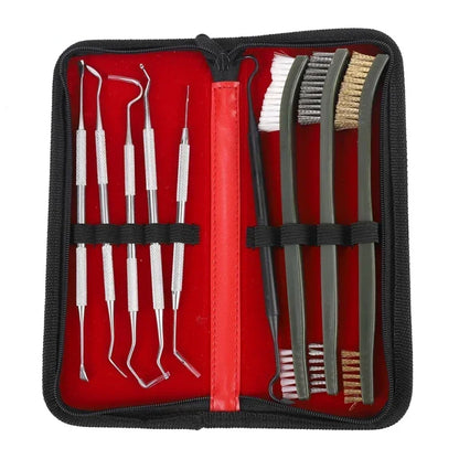 9pcs/Set Toy Gun Cleaning Kit 3 Brass Steel Brushes 6 Stainless Steel Pick Rifle Cleaning Tool