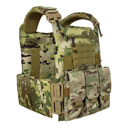 1000d Nylon Chaleco Tactico Vest Ranger-Green Tactical Gear 25x30cm Plate Carrier Molle Tactical Vest for Outdoor Hunting