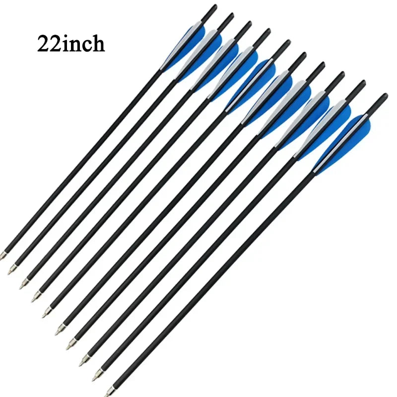 12pcs Archery Carbon Arrow 16/17/18/20/22inch Crossbow Bolts Diameter 8.8mm Arrows for Outdoor Hunting Shooting Accessories
