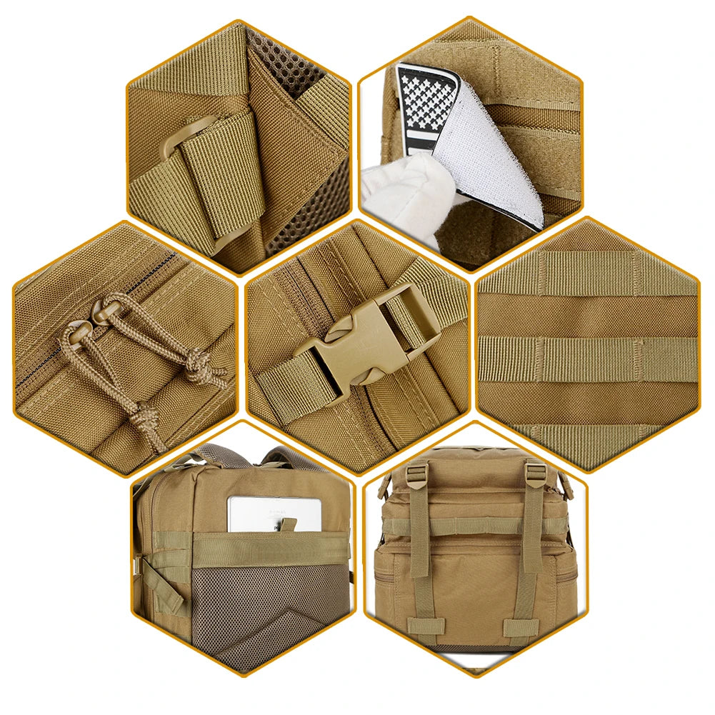 45L Man Tactical Backpacks Traveling Bags Outdoor 3P School Pack EDC Molle Pack For Trekking Hunting Bag camping equipment