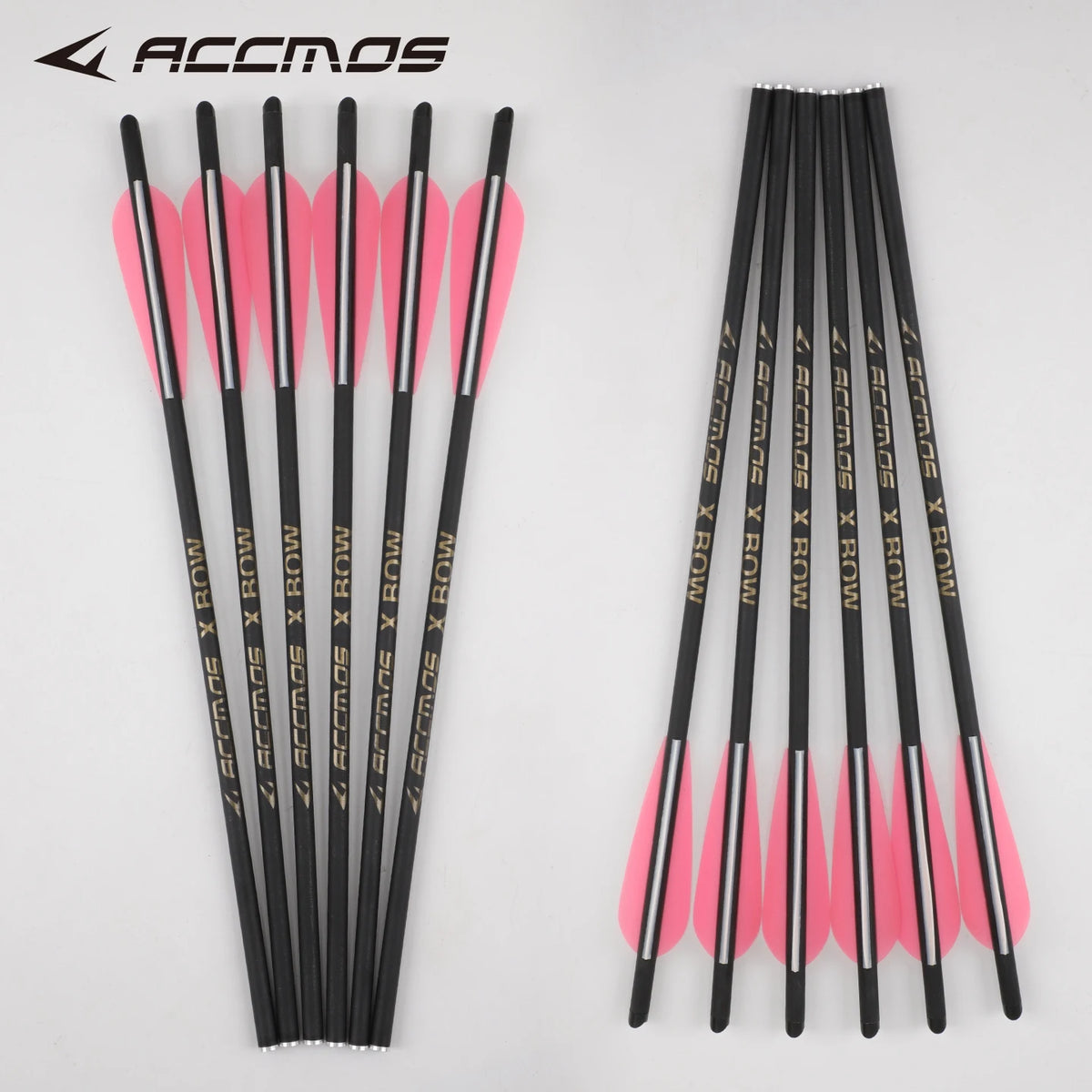 16/18/20/22 Inches ACCMOS 8.8mm Mixed Carbon Crossbow Arrows with Nock & Inserts Archery Hunting Bolts 12pcs