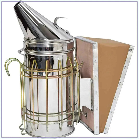 Stainless Steel Bee Hive Smoker with Heat Shield for Calm Beekeeping, Safe & Easy to Use