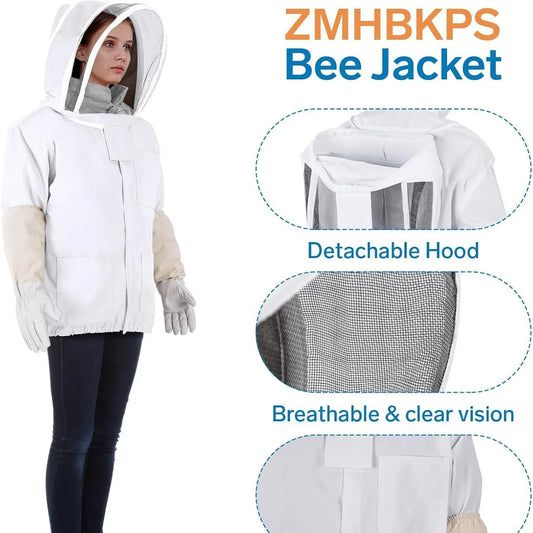 Beekeeping Clothing Veil Hood Gloves Hat Cloth Jacket