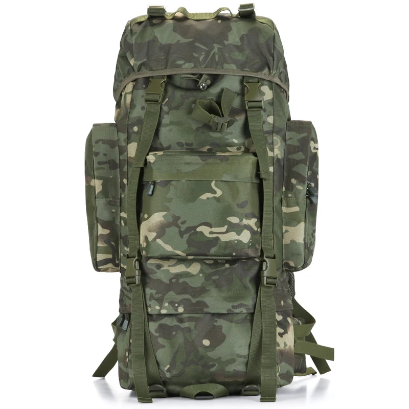 70L Backpack Waterproof Oxford 1000D Mountaineering Backpacks Casual Wear-resisting Camouflage Bag