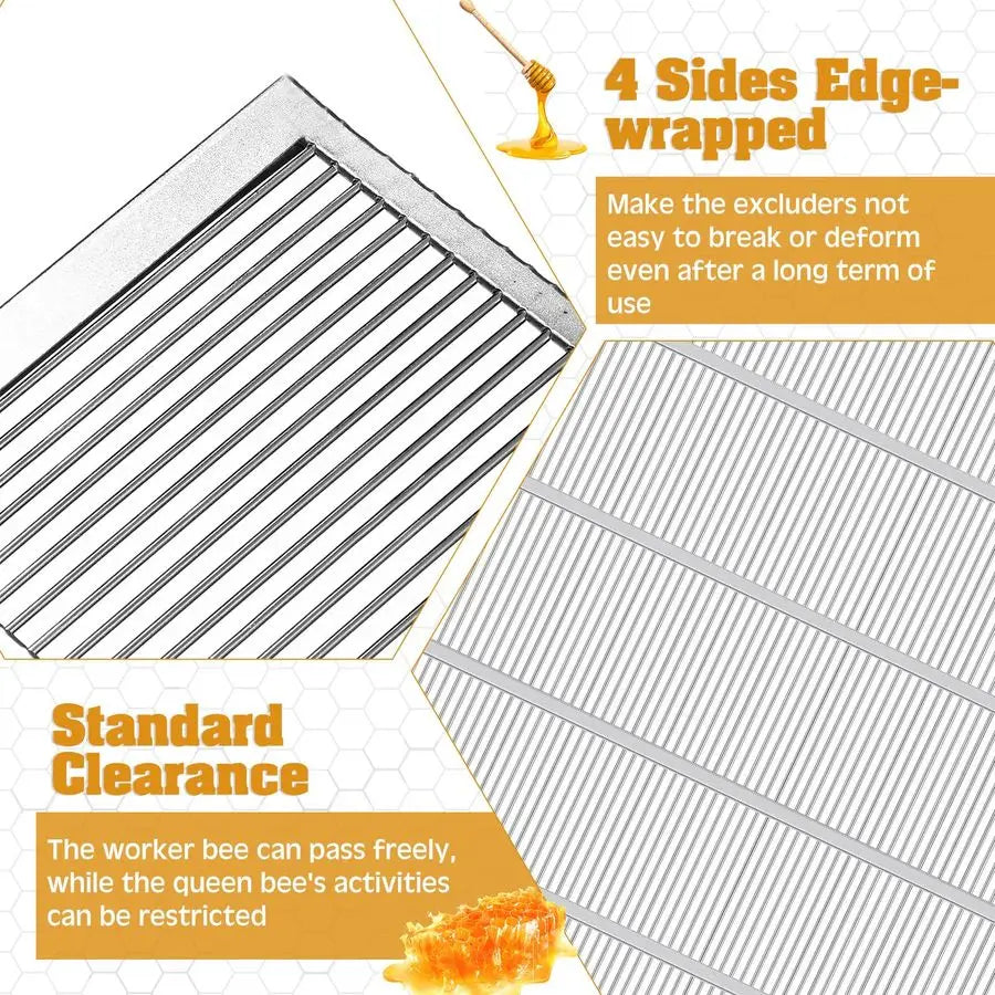 6 Pcs Metal Queen Excluder for 10 Frame Hive