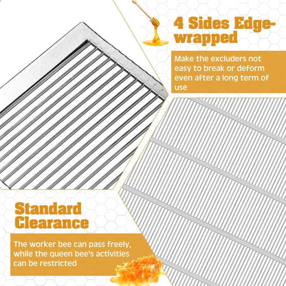 6 Pcs Metal Queen Excluder for 10 Frame Hive