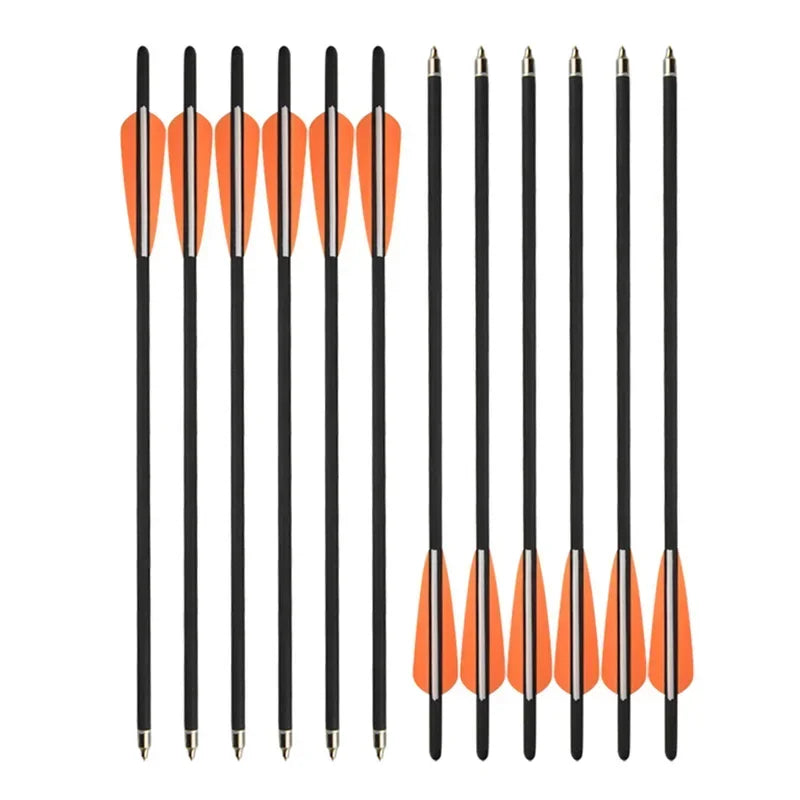 12pcs Archery Carbon Arrow 16/17/18/20/22inch Crossbow Bolts Diameter 8.8mm Arrows for Outdoor Hunting Shooting Accessories