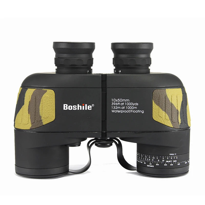 Military 10X50 Binocular High Powerful Nitrogen Waterproof Floating Binoculars Navigation Wide-angle Telescope With Rangefinder