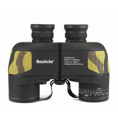 Military 10X50 Binocular High Powerful Nitrogen Waterproof Floating Binoculars Navigation Wide-angle Telescope With Rangefinder