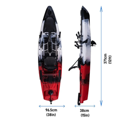 LSF 3.71 Durable Pedal Kayak for Fishing in Lake/Ocean/Rivers Plastic HDPE Material