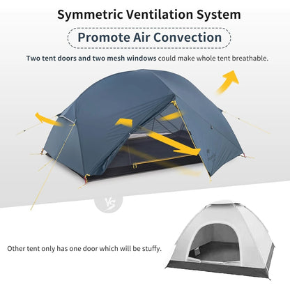 Naturehike Mongar Ultralight Tent 2 Person Waterproof Camping Tent Double Layer Outdoor Travel Hiking Tent