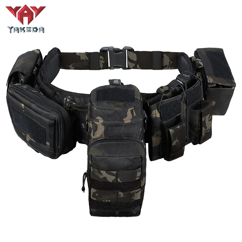YAKEDA Tactical Battle Belt Duty Belt Law Enforcement Utility Belt Police Belt 7 in 1 Set
