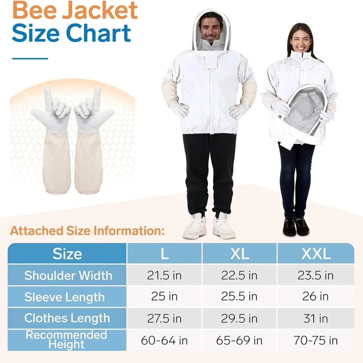 Beekeeping Clothing Veil Hood Gloves Hat Cloth Jacket