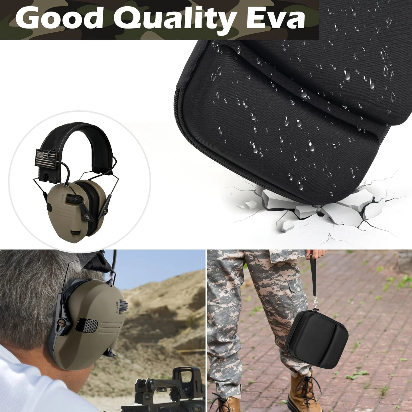 Tactical headphone Case For Walker's Razor Slim Electronic Earmuffs, Storage for Howard Leight, for PROHEAR 016 Ear Protection