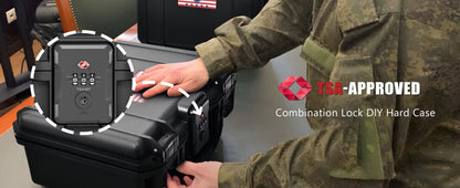 Hard Pistol Case, Waterproof Shockproof Lockable Handgun Case with Foam, TSA Compliant Travel Case for Semi-Auto Pistols and Revolvers