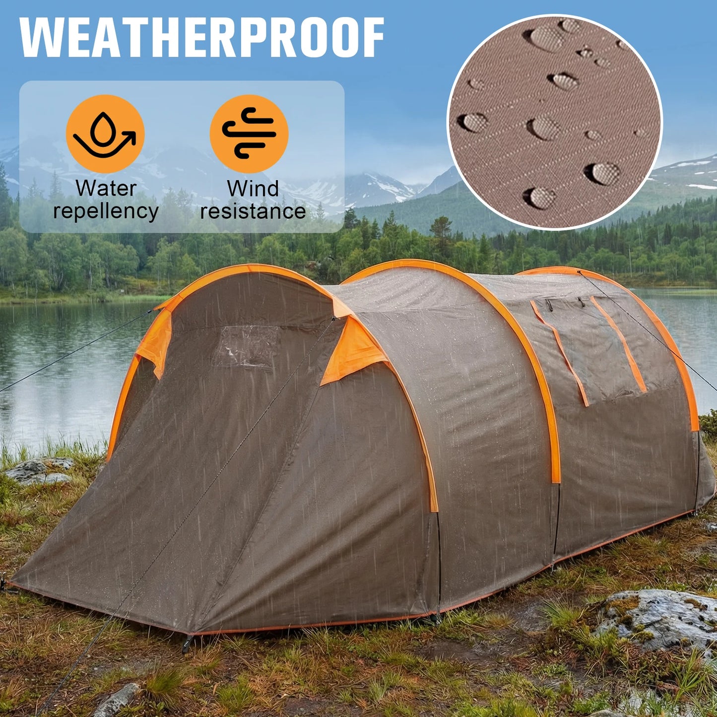 Oxford 2-Person Bikepacking Tent Windproof Lightweight Tent Rainproof Waterproof Tent for Camping & Hiking