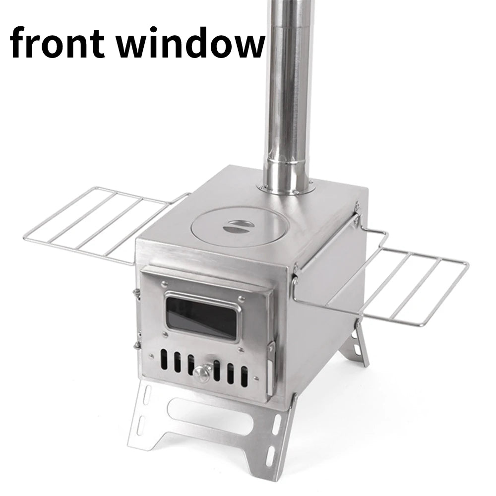 Outdoor Camping Wood-burning Stove Wood Burner Stainless Steel Foldable