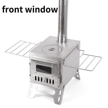 Outdoor Camping Wood-burning Stove Wood Burner Stainless Steel Foldable