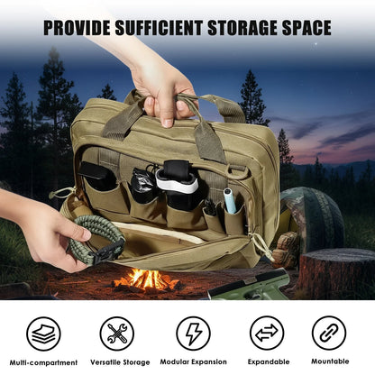 600D Oxford Cloth Tactical Handgun Bag Multiple Pockets Shooting Range Bag Tactical Handbag for Outdoor Hunting