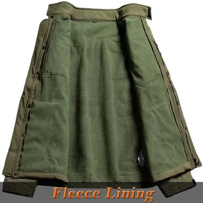 Tactical Sets Mens Thicken Outdoor Soft Shell Warm Fleece Jackets Waterproof Wear Resistant Multi Pocket Pants Hunting Clothes