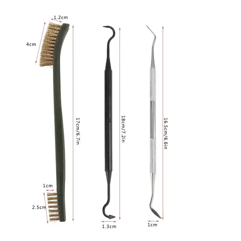 9pcs/Set Toy Gun Cleaning Kit 3 Brass Steel Brushes 6 Stainless Steel Pick Rifle Cleaning Tool