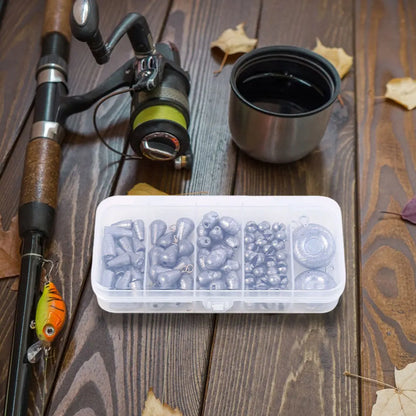 81PCS Removable Fishing Sinkers Weights Kit Round Split Shot Sinker Egg Fishing Tackle Set Bass Fishing Tackle Accessories