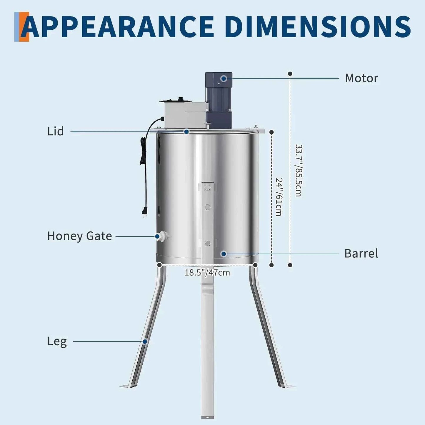 4 Frame Honey Extractor Spinner Electric Beekeeping Centrifuge
