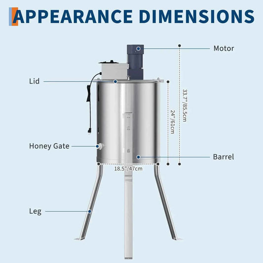 4 Frame Honey Extractor Spinner Electric Beekeeping Centrifuge