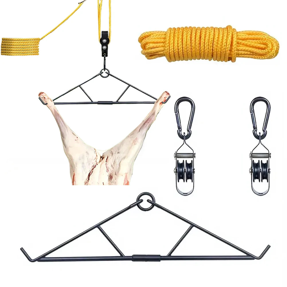 700LB Capacity Deer Hanger with Gambrel Hunting Game Hanging Kit for Deer Carcass/Butcher Deer Hunting Accessories Gifts for Men