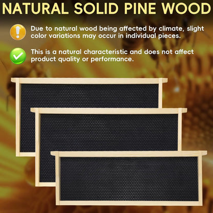 Langstroth 10 Frame Beehive Beeswax Coated, Complete Bee Hive Boxes Starter Kit Includes 2 Deep Hive Boxes and 1, Customized