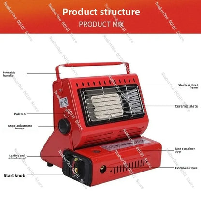 Portable Outdoor Gas Heater Stove for Camping and Ice Fishing Propane Cylinder Heating Stove for Tent Patio Portable Gas Burner
