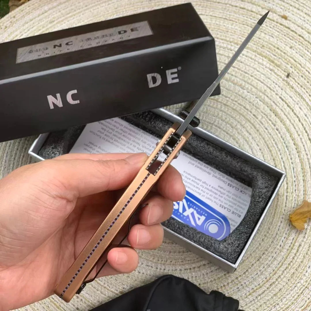 Rose gold BM940 folding knife, aluminum alloy handle, CNC precision grinding bearing lock folding knife, men's gift, festival gi