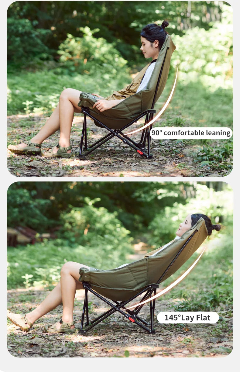 Naturehike High Back Moon Chair Camping Outdoor Fishing Folding Adjustable Lounge Chair Portable Picnic Garden Leisure Seat