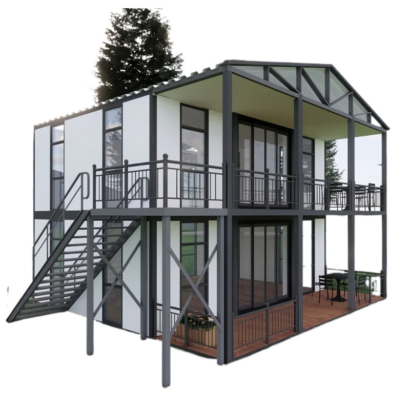 Luxury Foldable Container House with Terrace - Portable Modular Tiny House 1-3 Bedroom Custom Prefab House for Living