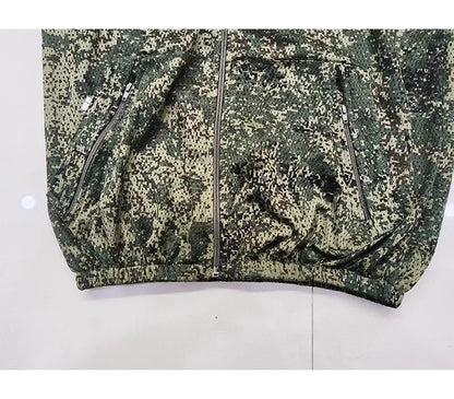 Men Fishing Hiking Sets Outdoor Tactical Mesh Hoodie Mosquito-Proof Set Camping Jacket Elastic Waistband Hunting Pants Men Kids