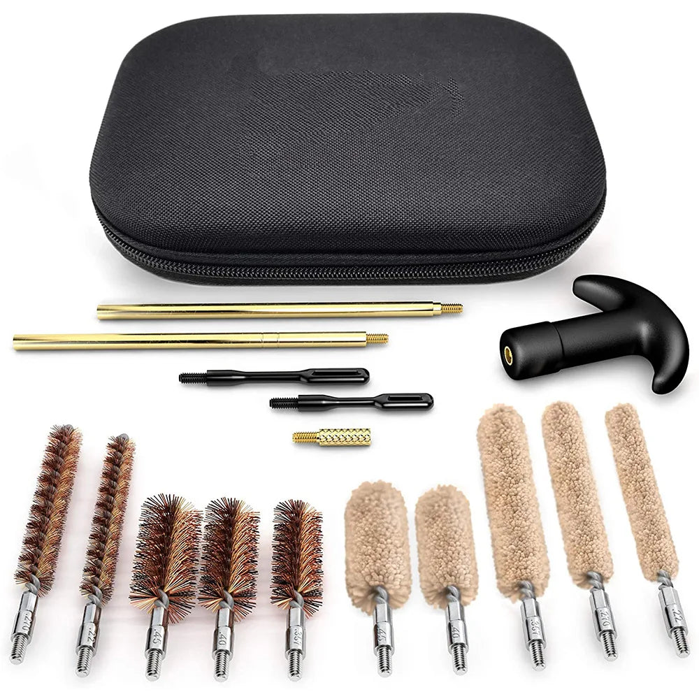 28PC Gun Barrel Brush Cleaning Kit for Pistol Airsoft AR15 AR10 M4 M16 Sig Sauer 1911 Taurus Glock g17 19 22 34 G43X Accessories