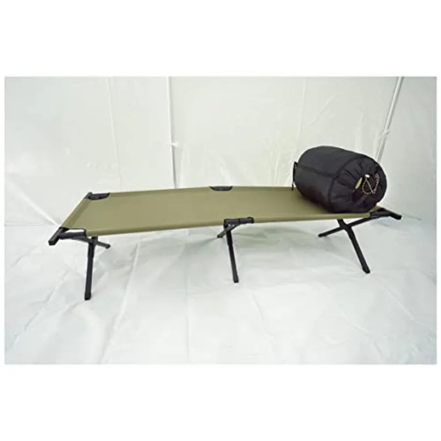 Camping Cot for Adults Heavy-Duty Comfortable Military Army Style Portable Folding Sleeping Camp Tent Bed with Carry Bag 225-lb