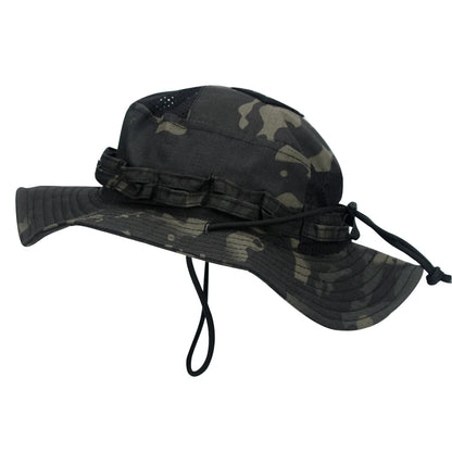 1pc/5pcs Camo Boonie Hat Sunscreen Breathable Bucket Hat Men's Outdoor Hiking Hunting Fishing Windproof Fisherman's Hat