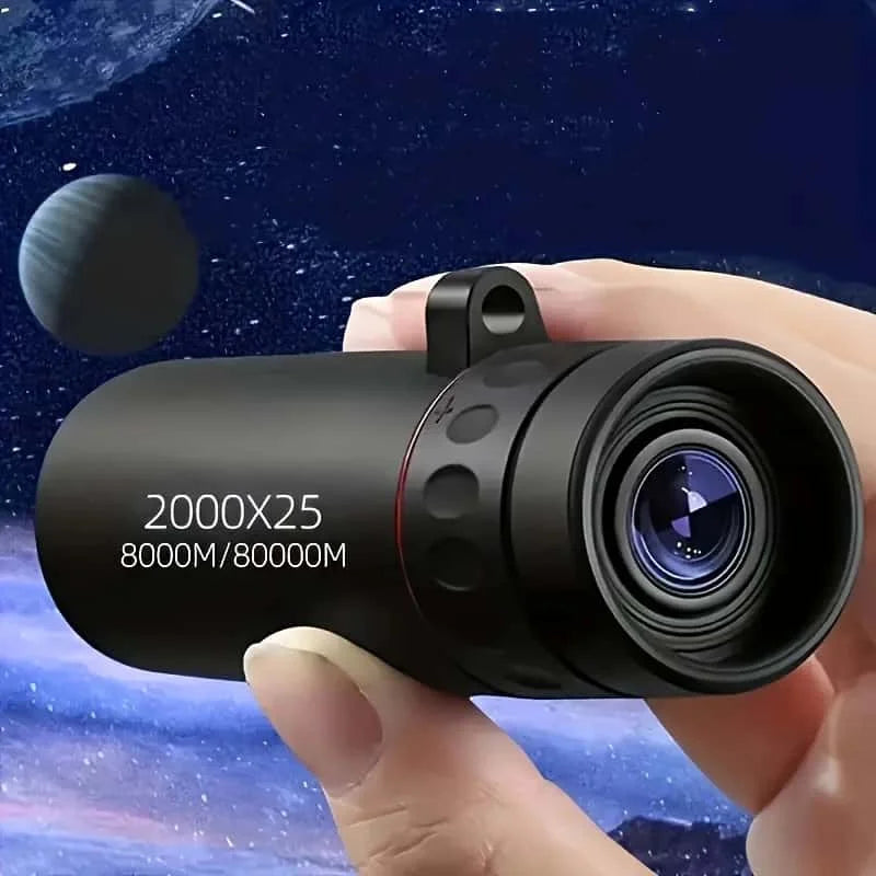 The new 2000X25 high-definition monocular telescope is compact and portable, suitable for travel, hiking, fishing, camping, star