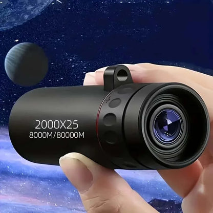 The new 2000X25 high-definition monocular telescope is compact and portable, suitable for travel, hiking, fishing, camping, star