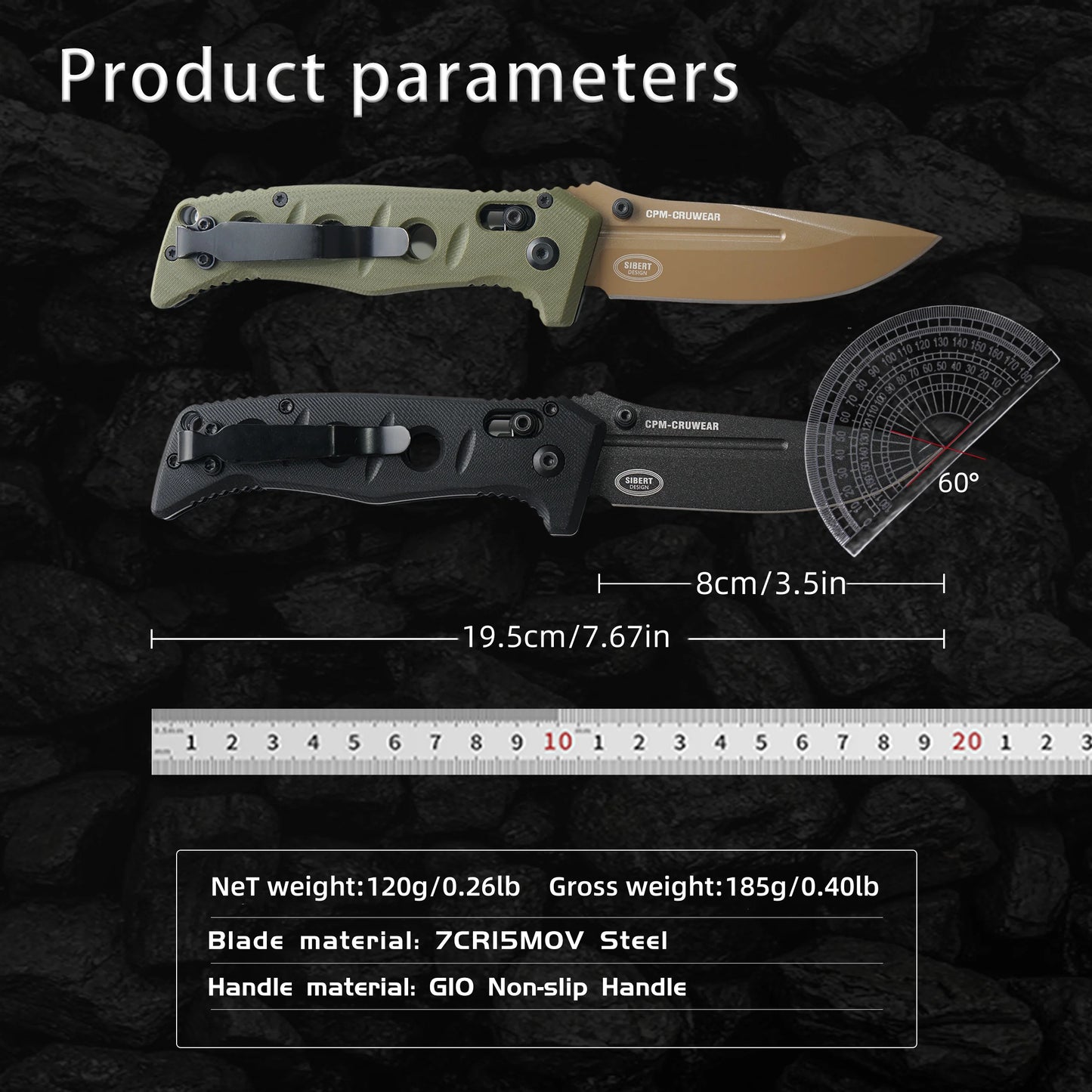 BM273 Tactical Folding Knife, G10 Handle with CMP High-Hardness Blade, Outdoor Camping Survival EDC Tool, for Fishing, Hiking,