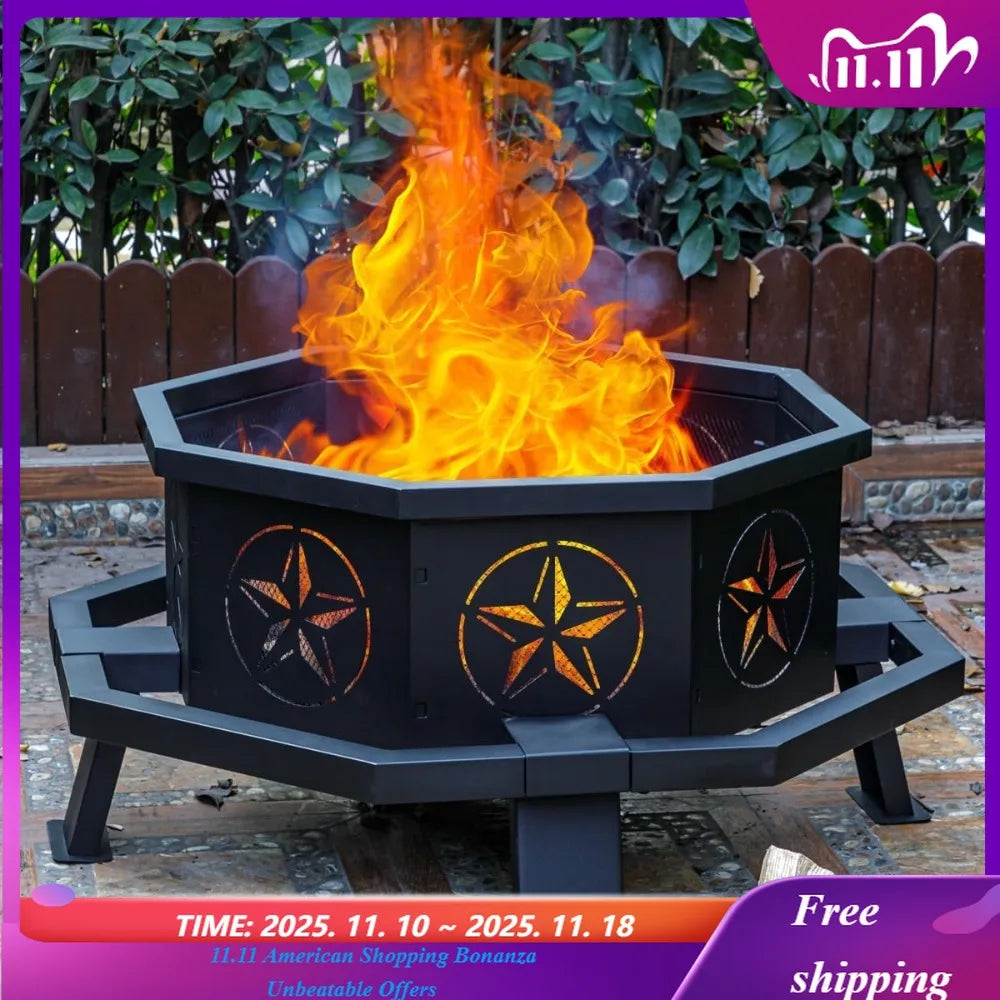 35 Inch Octagonal Fire Pit